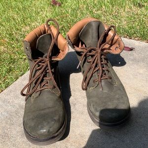 Army green combat boots